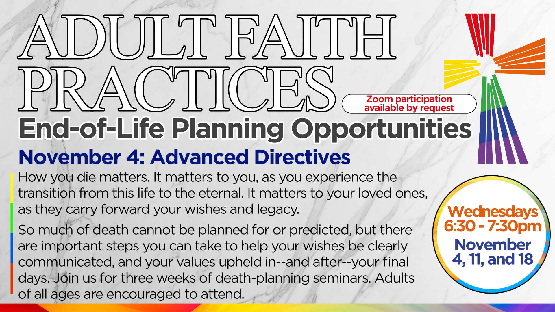 Adult Faith Practices – End of Life Opportunies – 11-4-2026